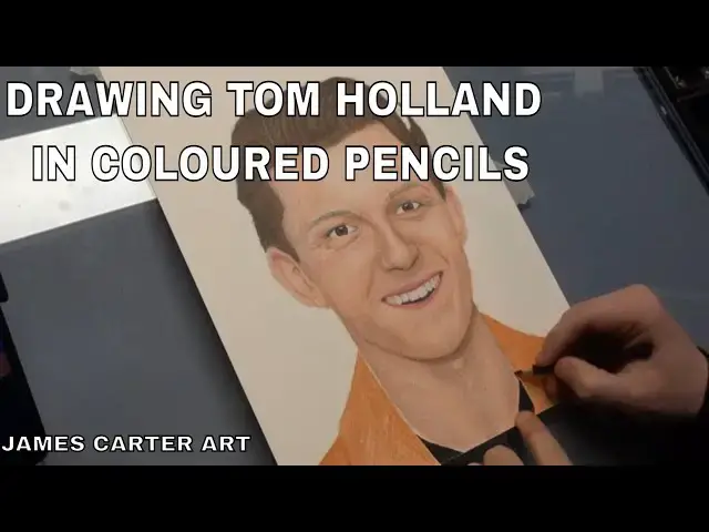 Video thumbnail for Drawing Tom Holland | Realism Portrait Drawing in Coloured Pencils