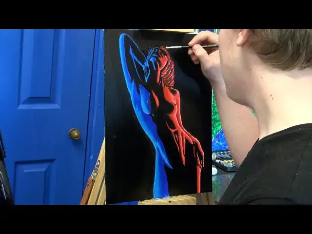 Video thumbnail for Painting Nude Woman (Red & Blue) (1 Hour Painting)