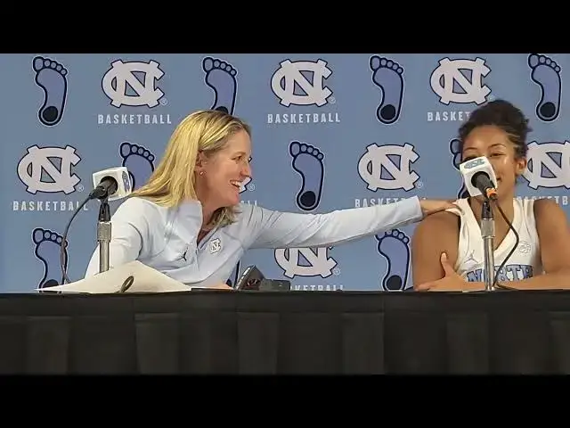 'Video thumbnail for #UNC coach Courtney Banghart and guard Indya Nivar after the Tar Heels' loss to UConn'