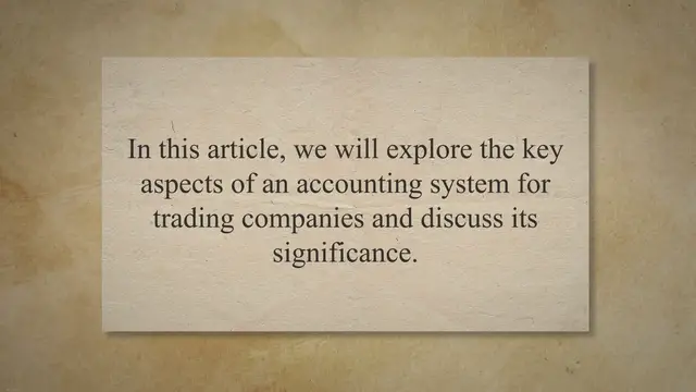 Video thumbnail for Accounting System for Trading Companies