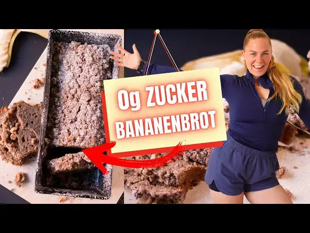 Video thumbnail for Bananenbrot Rezept: mit Zimtstrudel und Streuseln | Zuckerfrei, extrem saftig & schnell zubereitet!