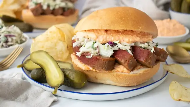 Video thumbnail for Southern-Style Meatloaf Sandwich With Pimento Cheese Recipe