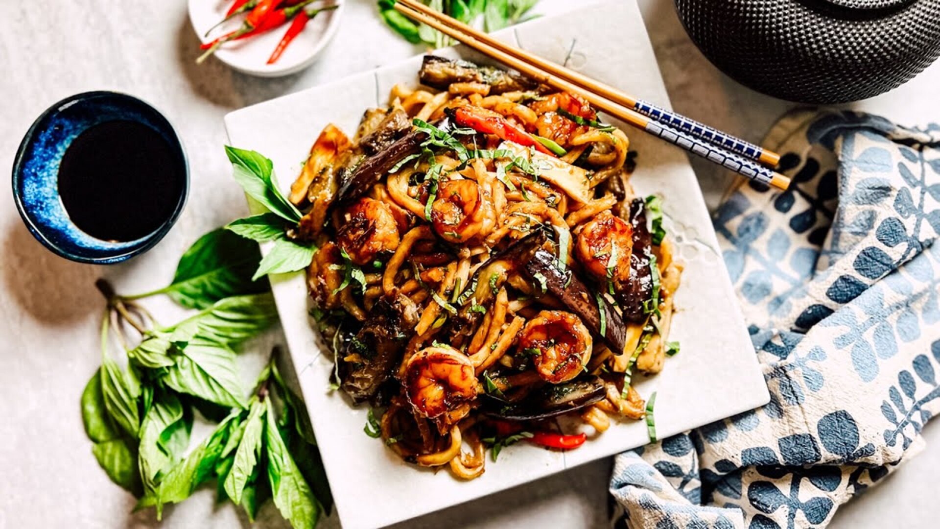 Video thumbnail for Shrimp And Eggplant Stir-Fry Recipe