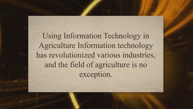 Video thumbnail for Using Information Technology in Agriculture