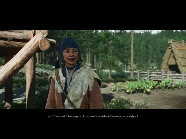 'Video thumbnail for Ghost of Yotei - The Kitsune: Meet Huci at Husko Kotan (The Heart of Ainu) Buy Saddle Dyes Gameplay'