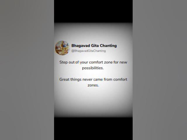 Video thumbnail for Great things never come from comfort zone 💯✅😌🤞 #bhagavadgita #sanatandharma #lordkrishna #quotes