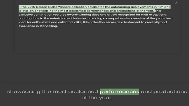 Video thumbnail for television, showcasing the most acclaimed performances and productions of the year. This exclusive compilation features award-winning titles and artists recognized for their exceptional contributions to the entertainment industry, providi