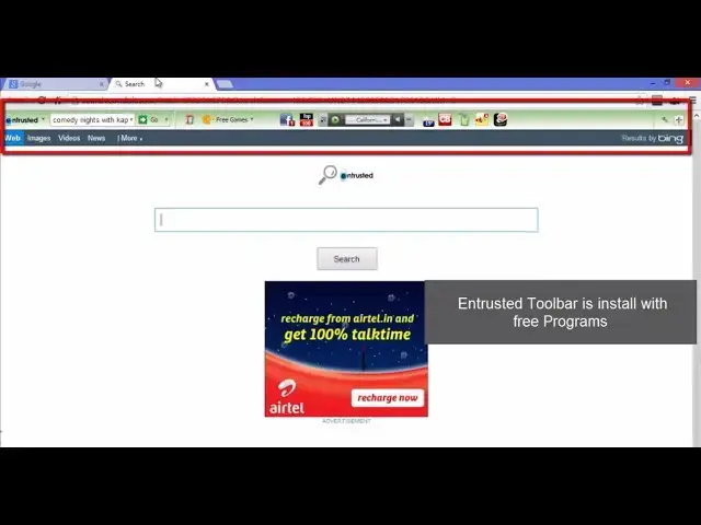 'Video thumbnail for How to Remove Entrusted Toolbar from Google Chrome, IE and Firefox.'