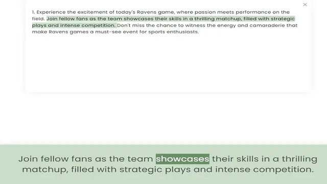 Video thumbnail for field. Join fellow fans as the team showcases their skills in a thrilling matchup, filled with strategic plays and intense competition. Don't miss the chance to witness the energy and camaraderie that make Ravens games a must-see event fo