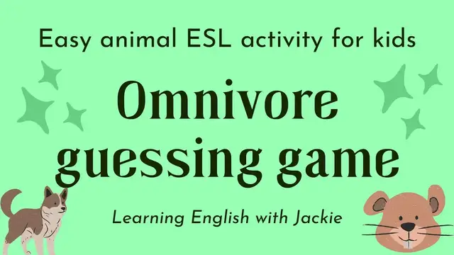 Video thumbnail for Easy ESL Omnivores Animals Quiz for kids | Fun ESL Guessing Quiz & Activities