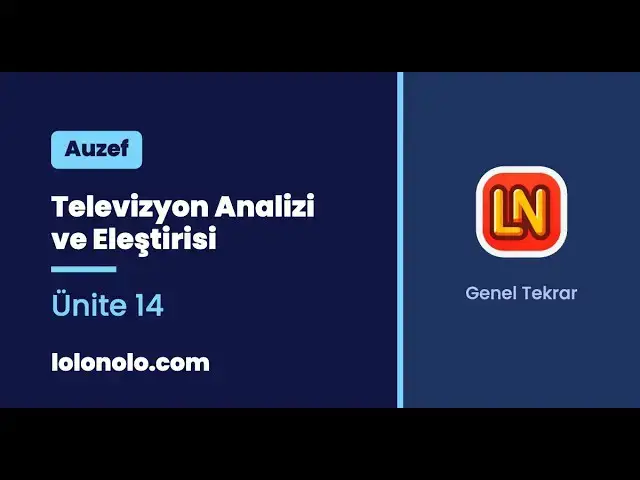 Video thumbnail for Televizyon Analizi ve Eleştirisi Ünite 14 Deneme Sınavı