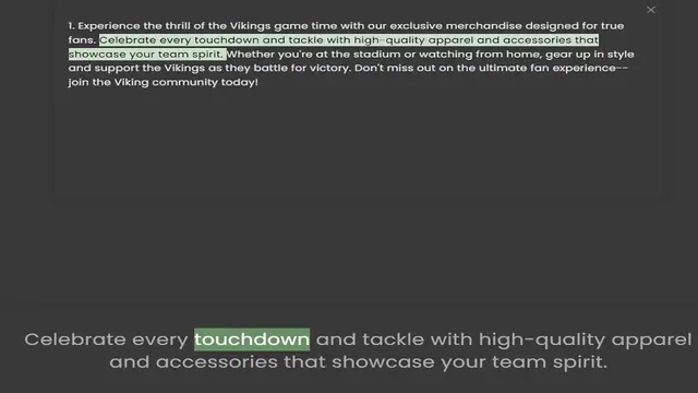 Video thumbnail for fans. Celebrate every touchdown and tackle with high-quality apparel and accessories that showcase your team spirit. Whether you're at the stadium or watching from home, gear up in style and support the Vikings as they battle for vict