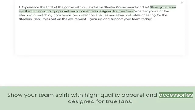 Video thumbnail for spirit with high-quality apparel and accessories designed for true fans. Whether you're at the stadium or watching from home, our collection ensures you stand out while cheering for the Steelers. Don't miss o
