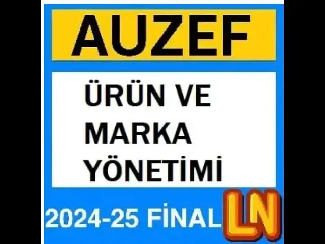 'Video thumbnail for Auzef Ürün ve Marka Yönetimi 2024-2025 Final Soruları'