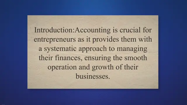 Video thumbnail for Importance of Accounting for Entrepreneurs