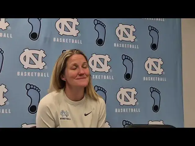 'Video thumbnail for #UNC coach Courtney Banghart after the Tar Heels senior day loss to Virginia'