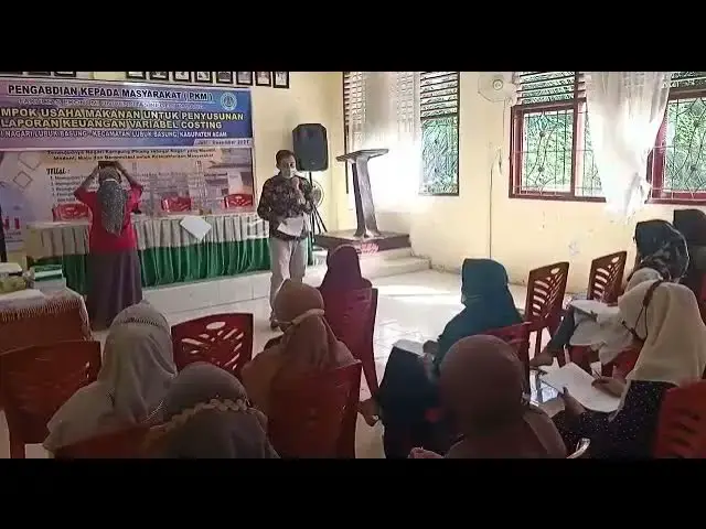 Video thumbnail for PKM  Kel. Usaha Makanan Untuk Penyusunan Laporan Keuangan Variabel Costing  Di Nagari Lubuk Basung