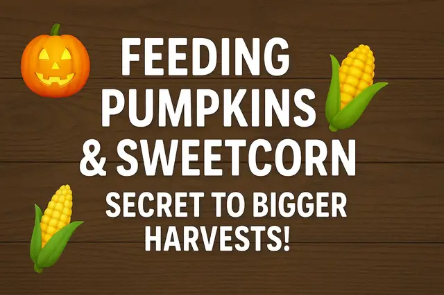'Video thumbnail for 🎃🌽 Feeding Pumpkins & Sweetcorn | Secret to Bigger Harvests!'