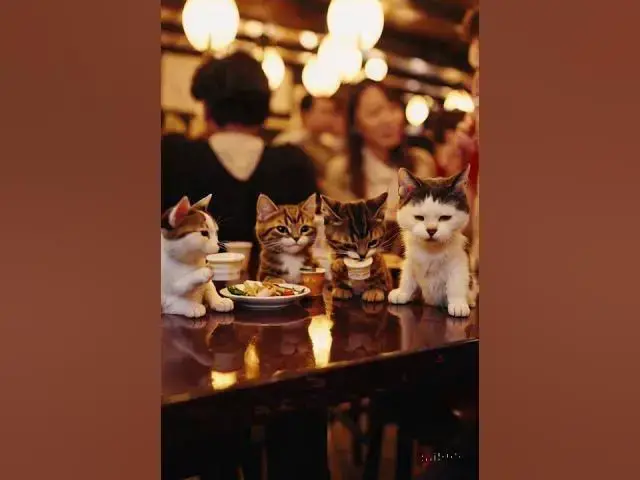 'Video thumbnail for kittens having a great dinner #shorts #cat'