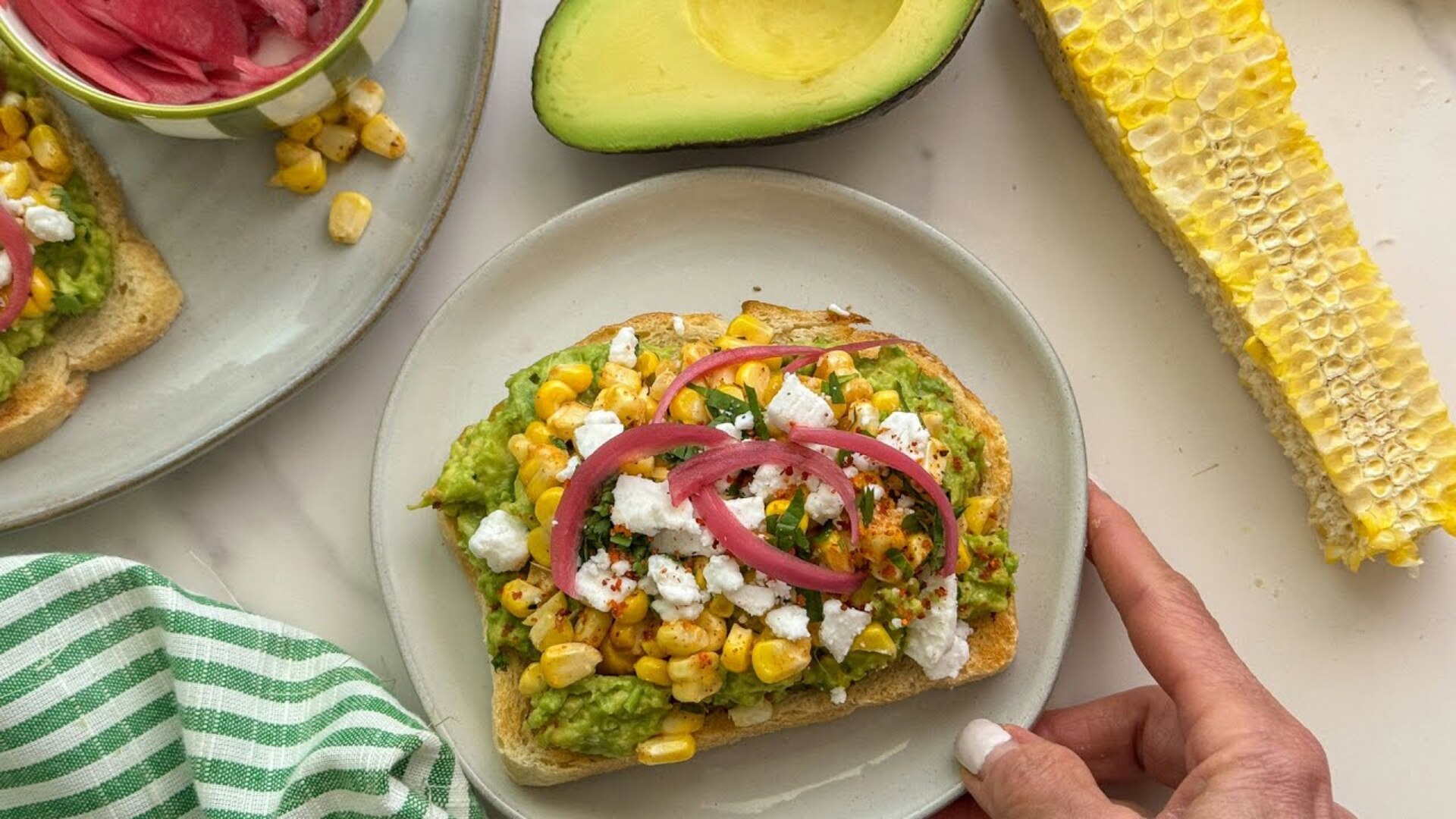 Video thumbnail for Mexican Elote-Style Avocado Toast Recipe