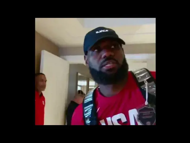 'Video thumbnail for Lebron Speaks on Being the Flag Bearer for Team USA'