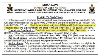 'Video thumbnail for Indian Navy Recruitment 2022 200 Agniveer (MR) Posts | 10th Qualification'