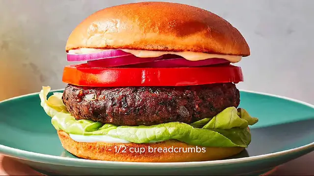 Video thumbnail for black bean burger recipe