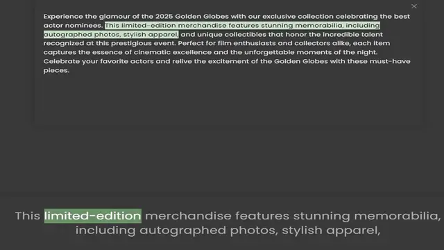 Video thumbnail for actor nominees. This limited-edition merchandise features stunning memorabilia, including autographed photos, stylish apparel, and unique collectibles that honor the incredible talent recognized at this prestigious event. Perfect for film