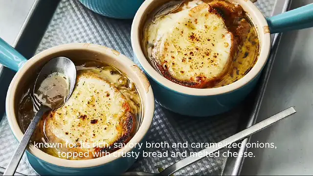 Video thumbnail for french onion soup recipe