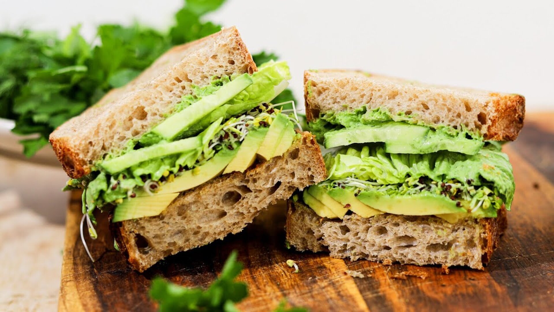 Video thumbnail for Green Goddess Avocado Sandwich Recipe