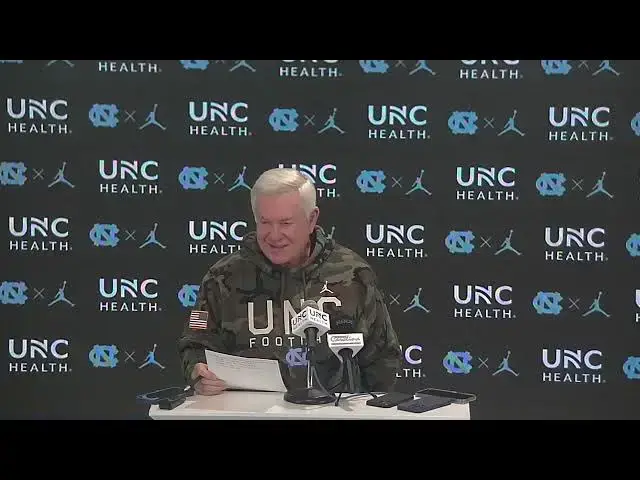 'Video thumbnail for #UNC coach Mack Brown press conference ahead of Wake Forest game'