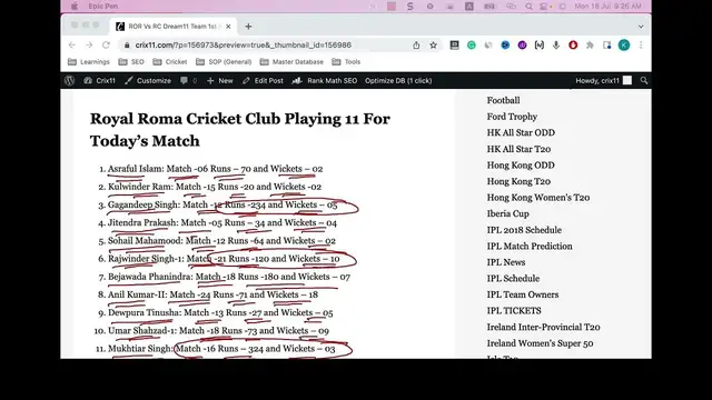 Video thumbnail for ROR vs RC Dream11 Prediction | ROR vs RC Dream11 Team | ROR vs RC Playing 11 1st & 2nd Match | Free