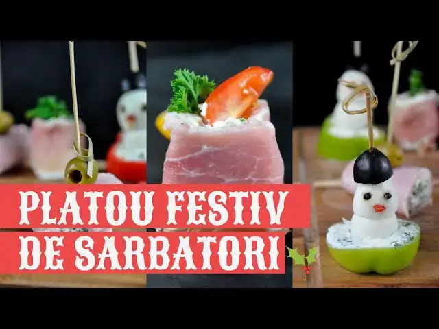 Video thumbnail for Platou de aperitive festive 🎄2 retete de rulouri cu sunca si branza🎄omulet de zapada🏠CasutaLaurei