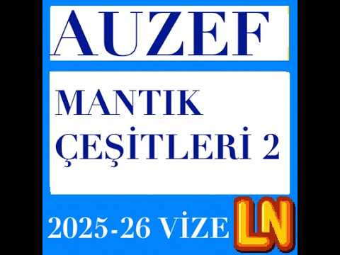 Video thumbnail for Mantık Çeşitleri 2 2025-2026 Vize Soruları