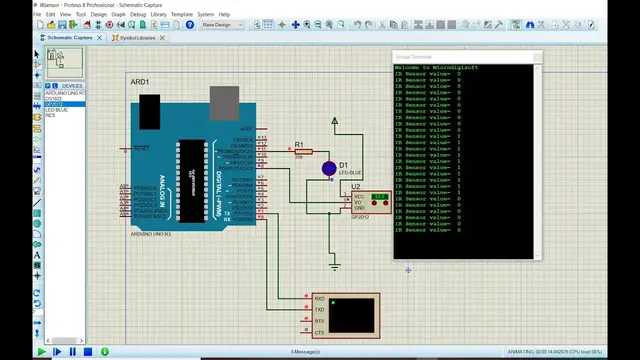 Video thumbnail for How to Simulate the IR (Infrared) Sensor with Arduino in Proteus?