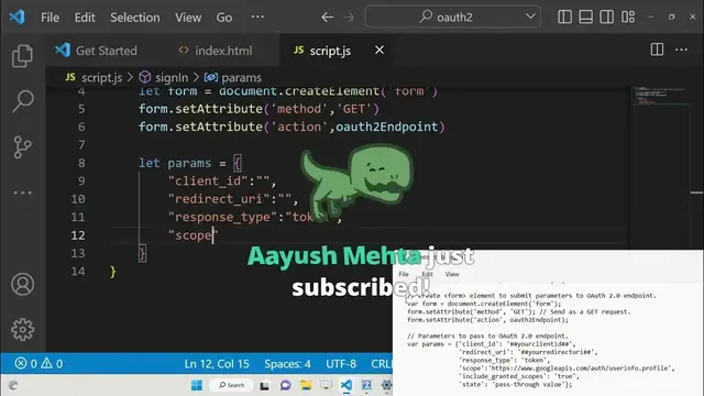 Video thumbnail for Javascript OAuth2 Google Login & Logout Example Using Access Token in Browser