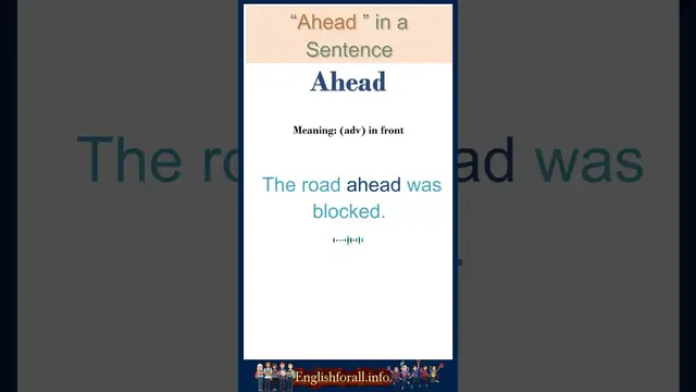 Video thumbnail for Ahead meaning | Ahead in a Sentence | Most common words in English #shorts