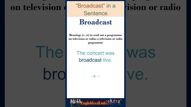 Video thumbnail for Broadcast meaning | Broadcast in a Sentence | Most common words in English #shorts