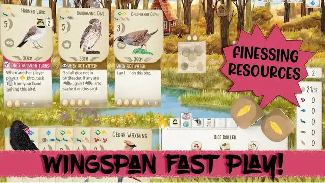 'Video thumbnail for Wingspan Board Game | STEAM FAST PLAY: Finessing Resources - Episode 7'