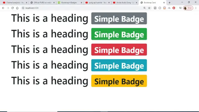 Video thumbnail for Bootstrap 4 Badges Crash Course