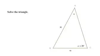 Video thumbnail for Solve a Triangle Problem - Only two Sides Given !