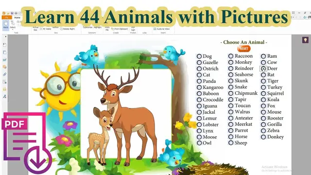 Video thumbnail for List of Animals | Learn 44 Animals with Pictures | Animal Vocabulary Pdf