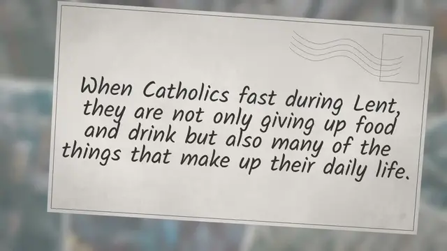 Video thumbnail for What Does a Catholic Do During Lent?