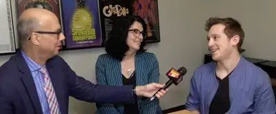 Video thumbnail for Ethan Slater and Tina Landau Get Ready for Nickelodeon's Bikini Bottom Broadcast!