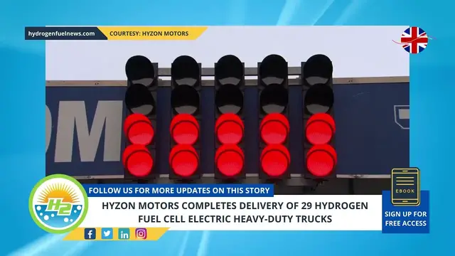 Video thumbnail for Hyzon Motors completes delivery of 29 hydrogen fuel cell electric heavy-duty trucks