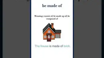 Video thumbnail for "Be made of" meaning | "be made of" in a sentence | Common English Idioms #shorts