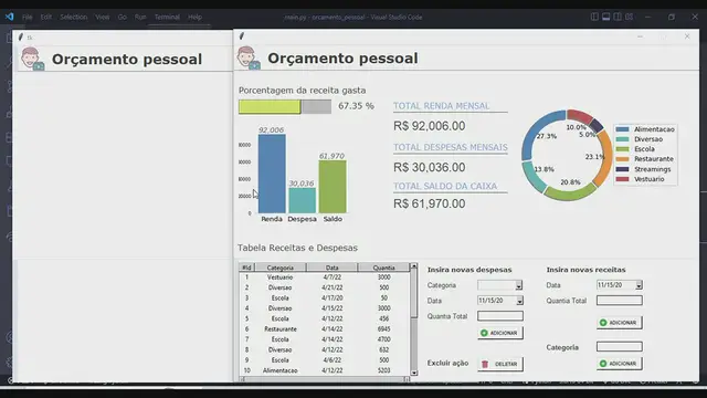 Video thumbnail for Como criar aplicativo de controle de despesas pessoais com gráficos em Python | Parte #06