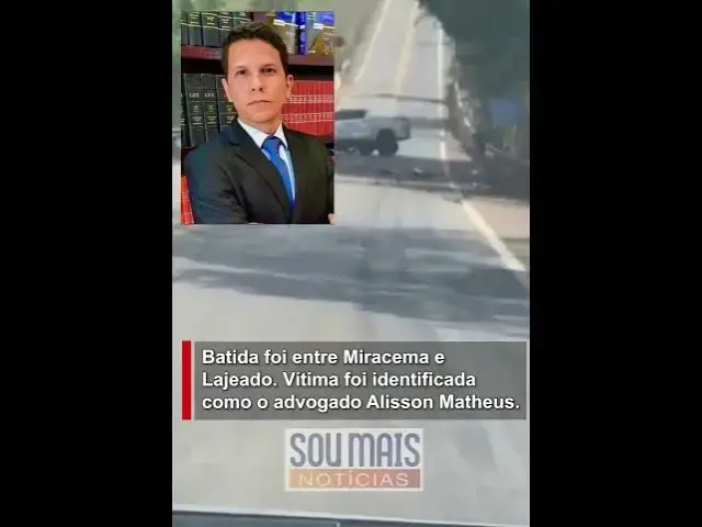 Video thumbnail for Advogado morre após carro colidir com caminhonete e capotar no interior do Tocantins
