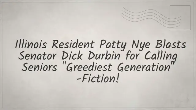 Video thumbnail for Illinois Resident Patty Nye Blasts Senator Dick Durbin for Calling Seniors "Greediest Generation"-Fiction!