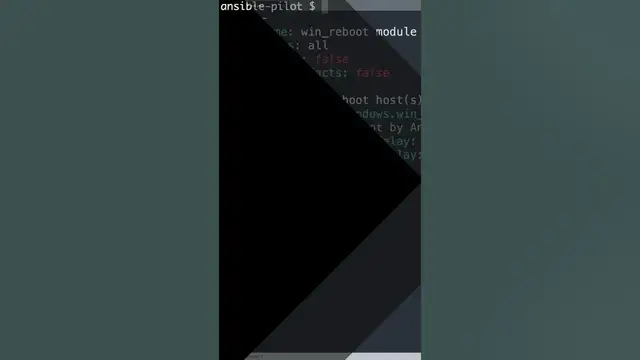 Video thumbnail for #shorts Reboot Windows hosts   Ansible module win_reboot #ansible #windows #reboot